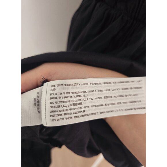 Abercrombie & Fitch Ruched Puff Sleeve Mini Black Babydoll A-line Short Dress XS - Picture 11 of 12